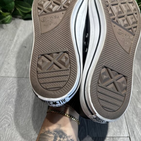 Converse Mens Chuck Taylor Black 132174c Leather Skateboarding Shoes Size 11.5 - Picture 8 of 10